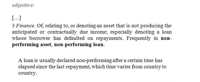 L'importanza delle parole: non-performing e sofferenze 11